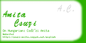 anita csuzi business card